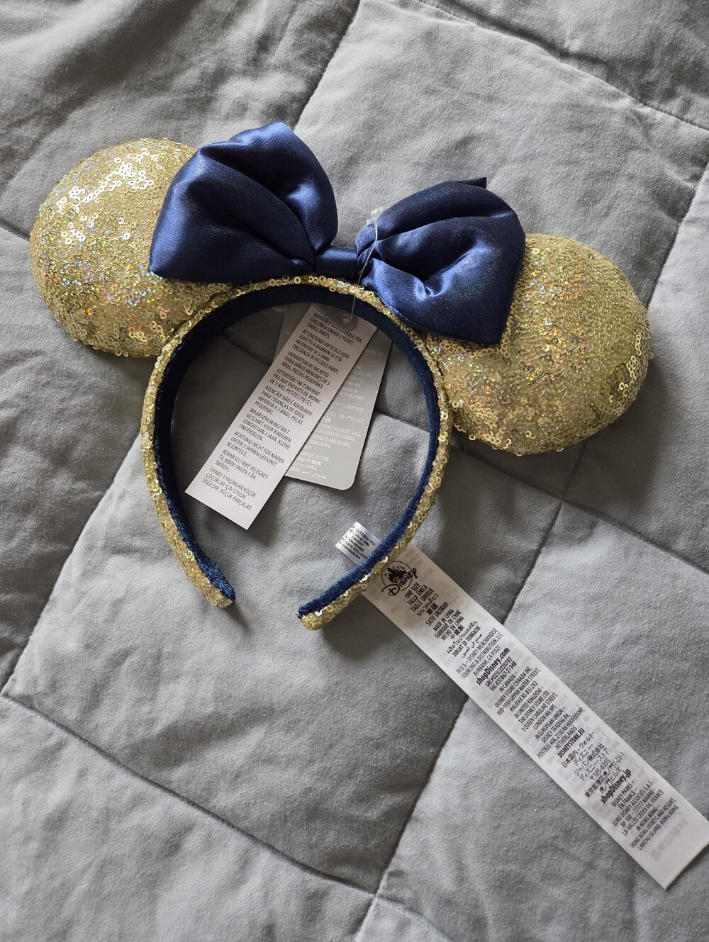 Disney 50th Anniversary Gold & Blue Minnie Ears